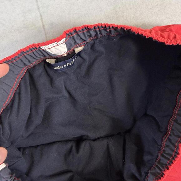 VTG Abercrombie & Fitch Track Pants Mens Small Red Stripe Lined Windbreaker Y2K - Picture 5 of 8